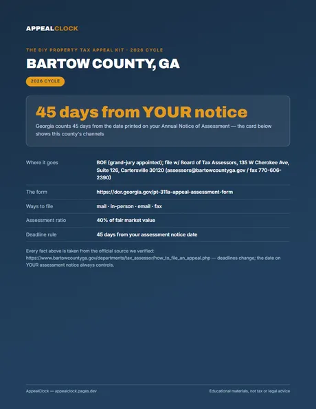 Bartow County appeal kit — cover