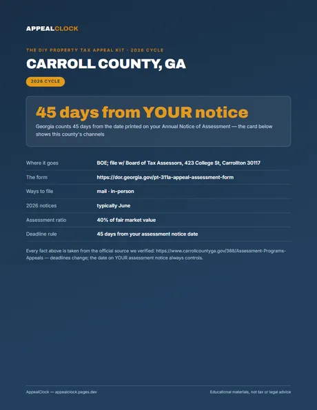 Carroll County appeal kit — cover
