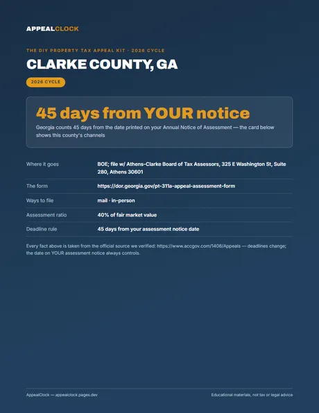 Clarke County appeal kit — cover