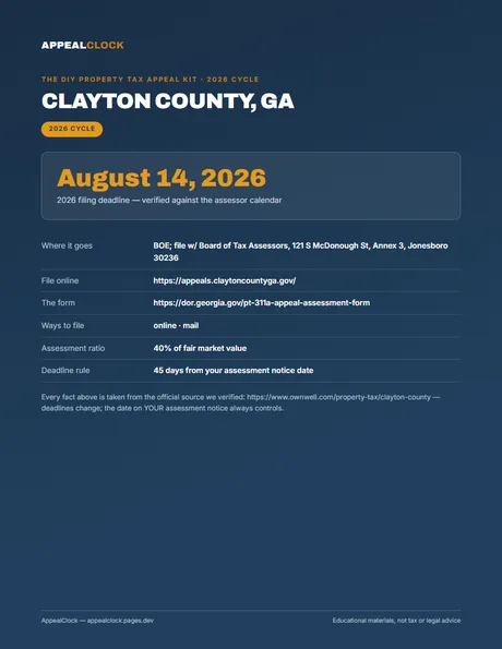 Clayton County appeal kit — cover