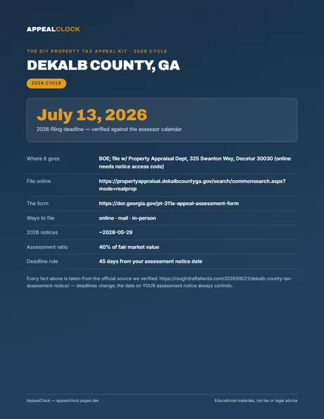 DeKalb County appeal kit — cover