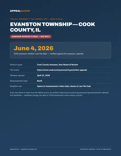 Evanston Township appeal kit — cover