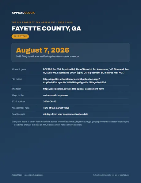 Fayette County appeal kit — cover