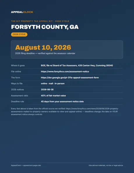 Forsyth County appeal kit — cover