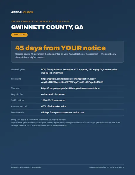 Gwinnett County appeal kit — cover