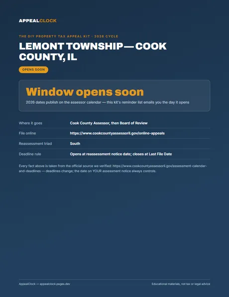 Lemont Township appeal kit — cover