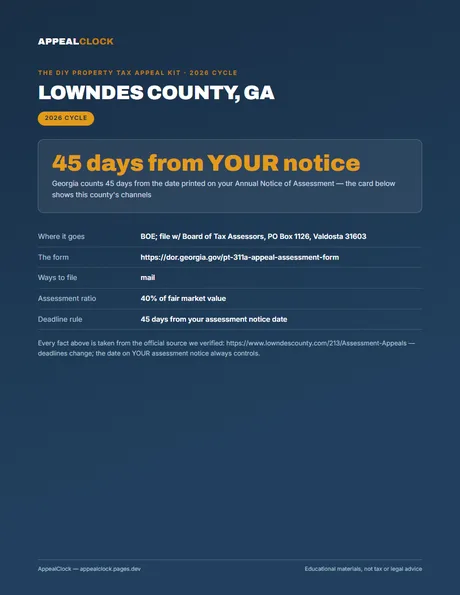 Lowndes County appeal kit — cover