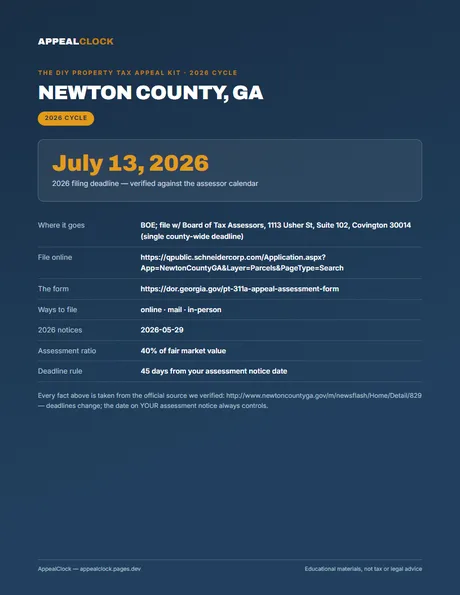 Newton County appeal kit — cover