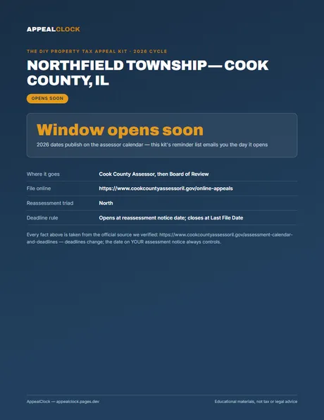Northfield Township appeal kit — cover