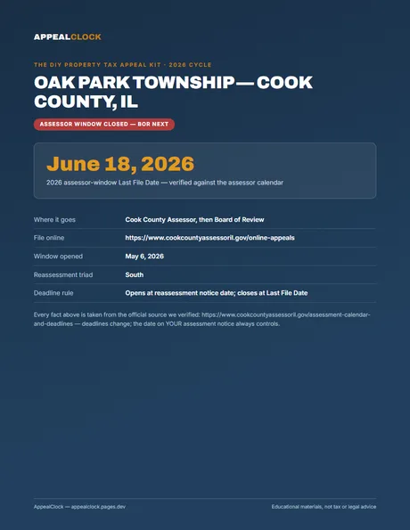 Oak Park Township appeal kit — cover