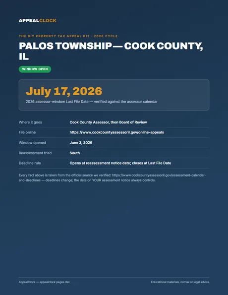 Palos Township appeal kit — cover
