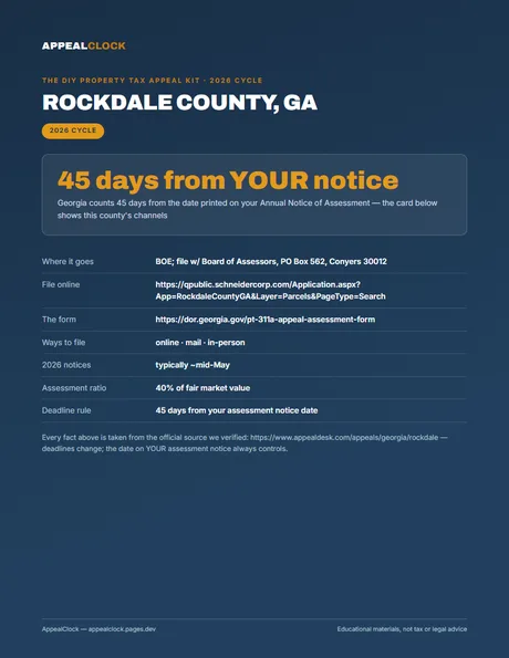 Rockdale County appeal kit — cover