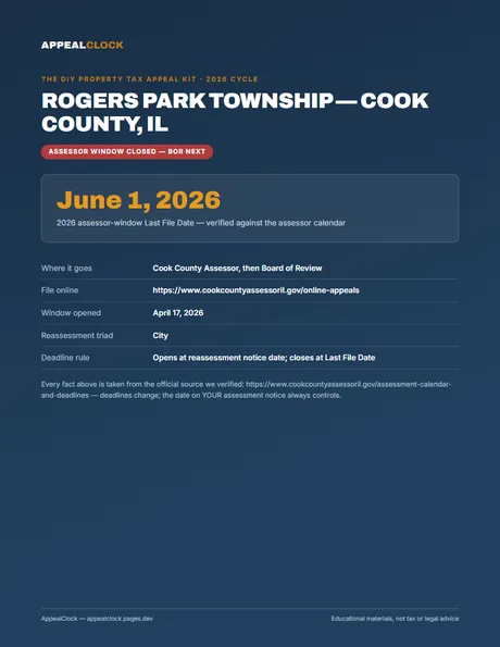 Rogers Park Township appeal kit — cover